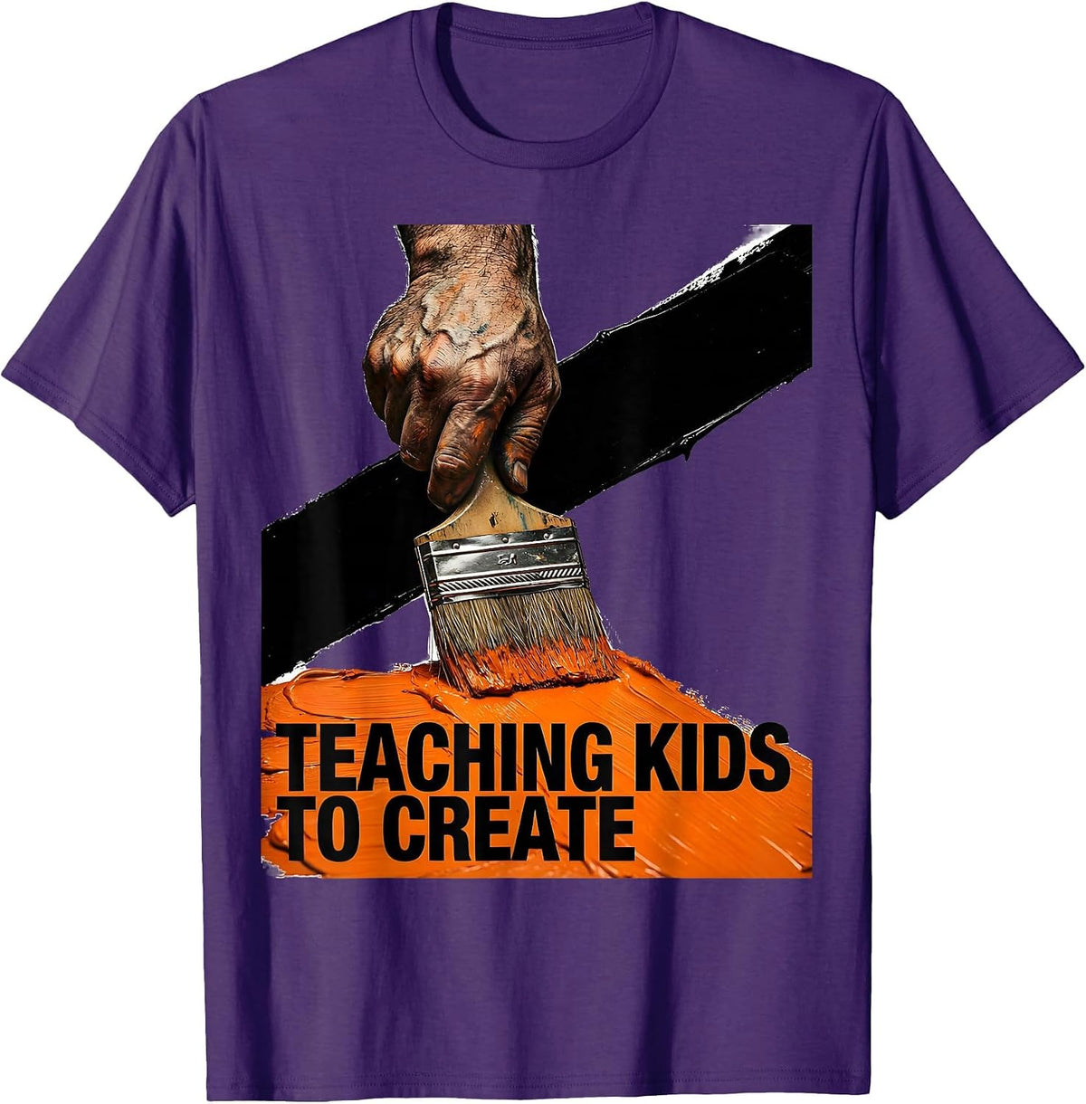 Men's Teaching Kids To Create Art Teacher Design T-Shirt - Purple
