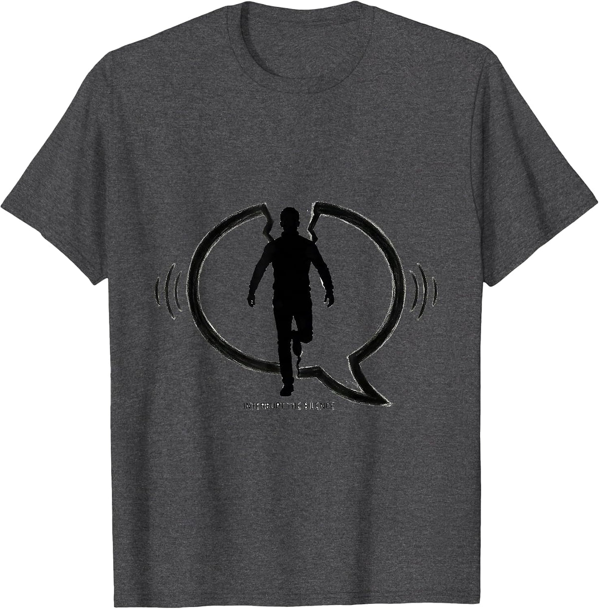 Interrupt The Silence Mental Health Awareness Statement T-Shirt - Dark Heather Grey