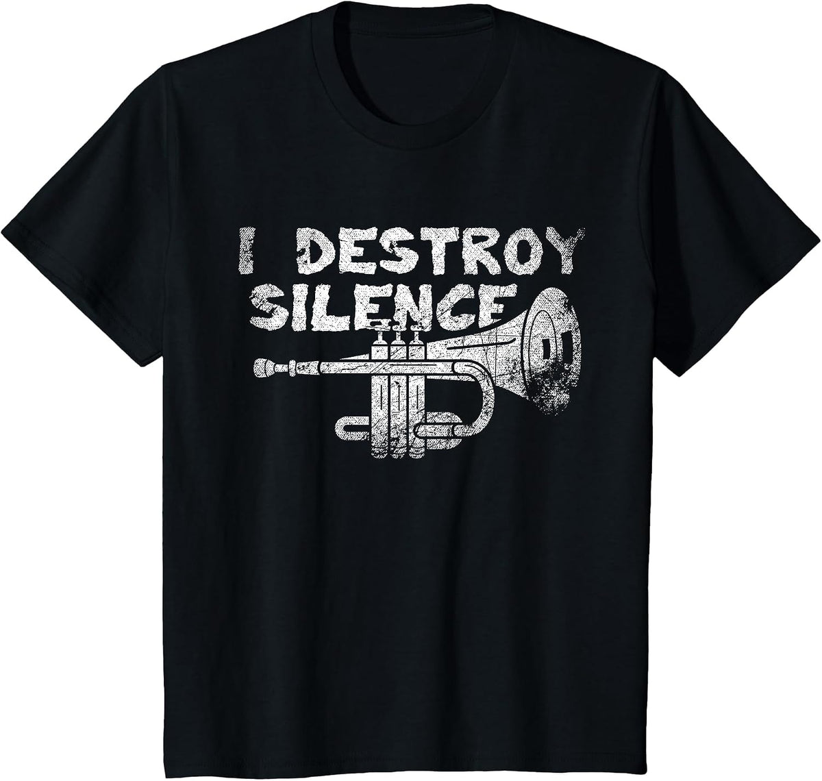 I Destroy Silence Trumpet T-Shirt - Black