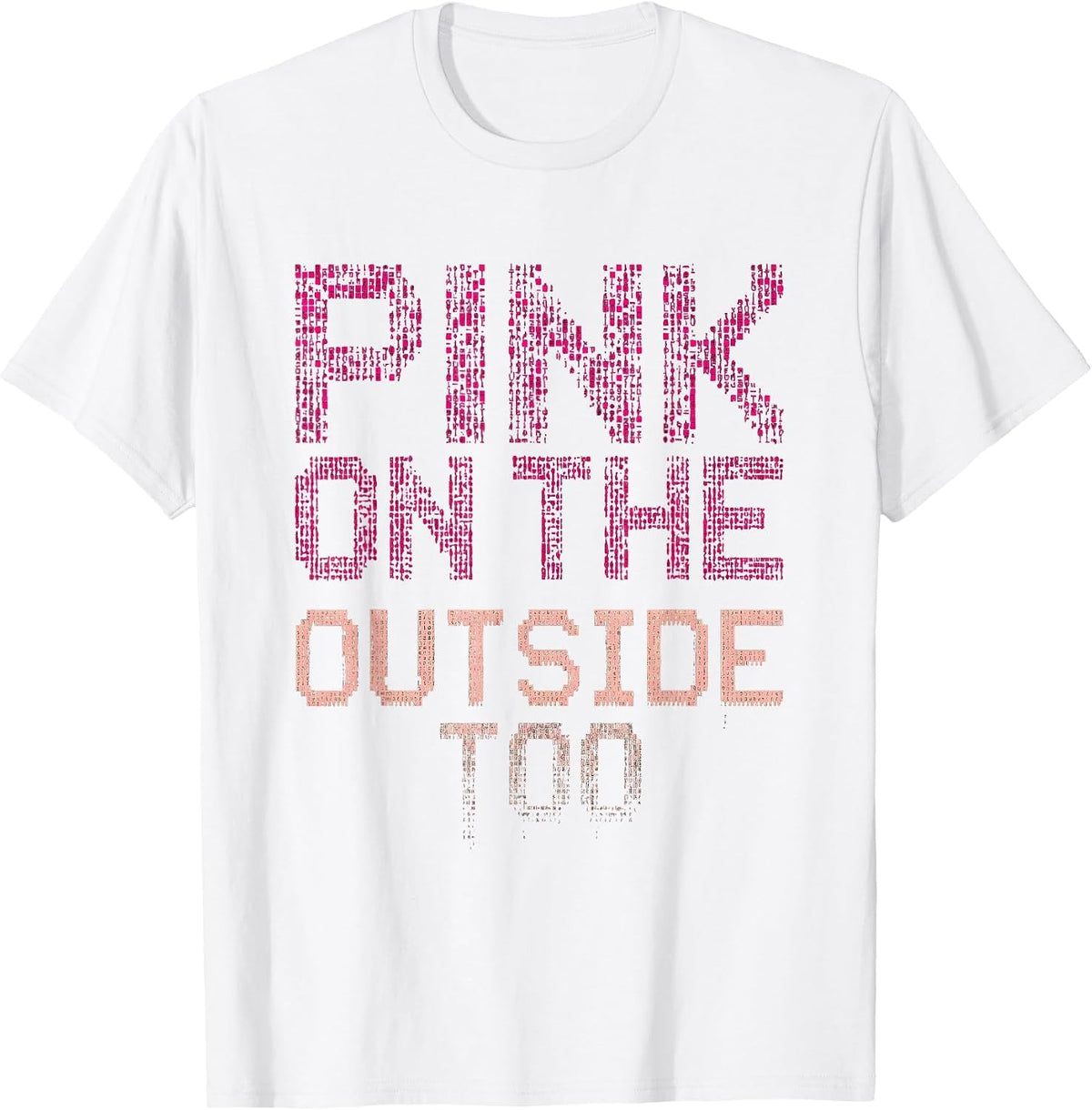 Men's Pink on the Outside Too Flamingo Design T-Shirt - White