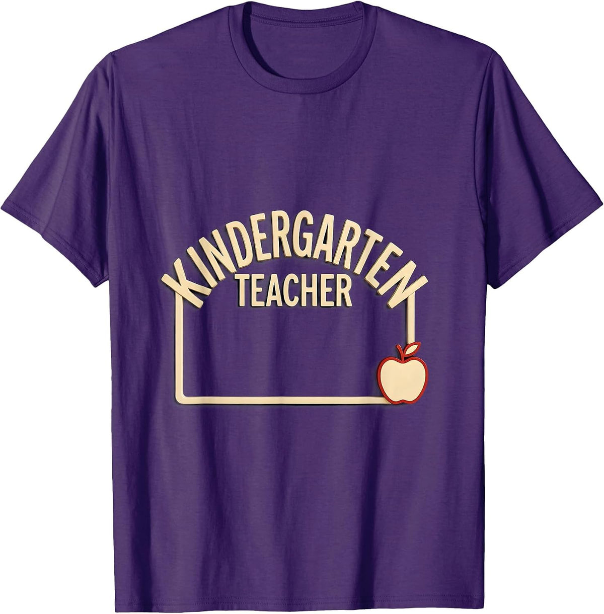 Men's Kindergarten Teacher Cute Pencil Apple Back To School T-Shirt - Purple