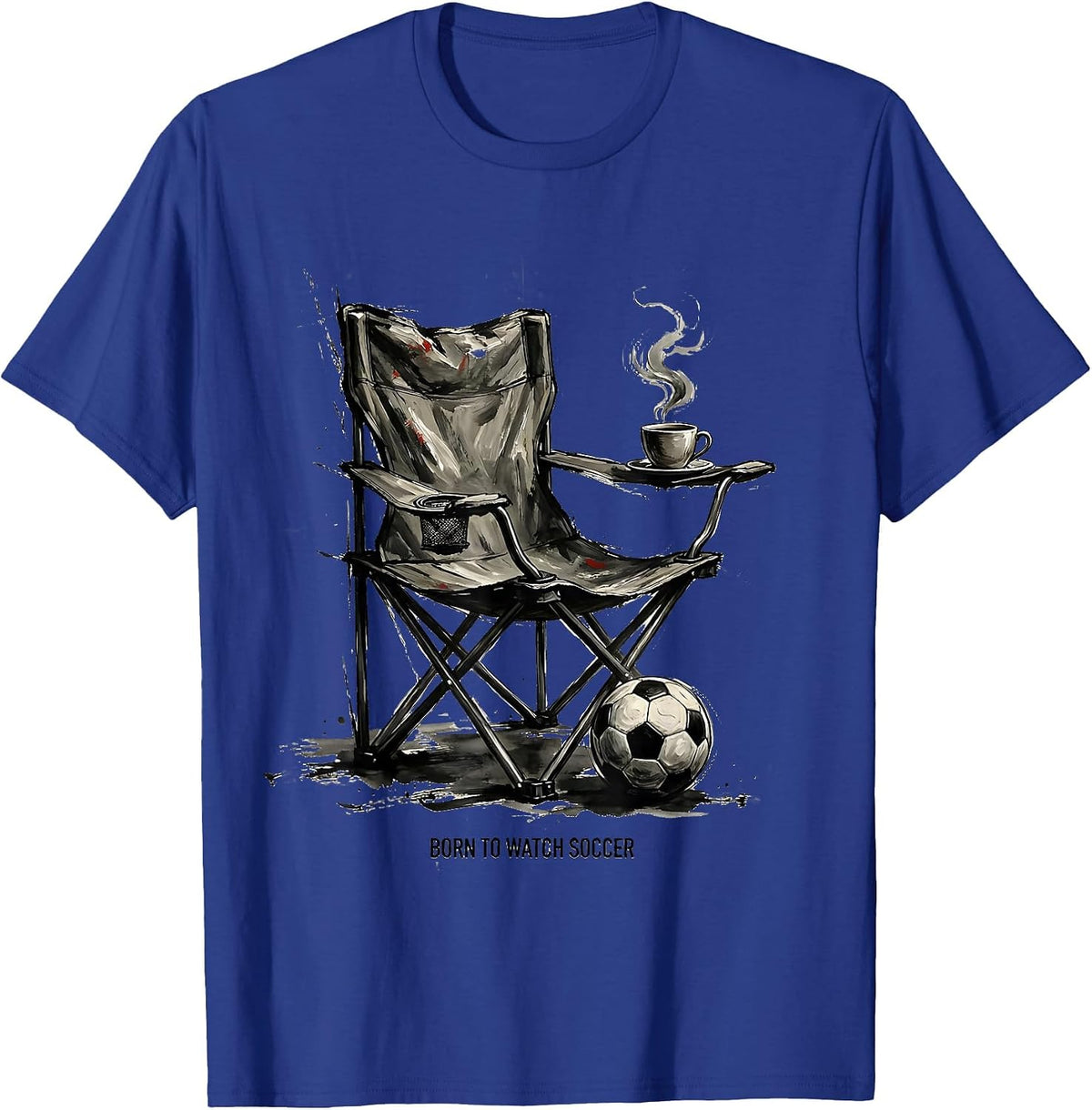 Men's Born to Watch Soccer Dad Graphic Design T-Shirt - Royal Blue