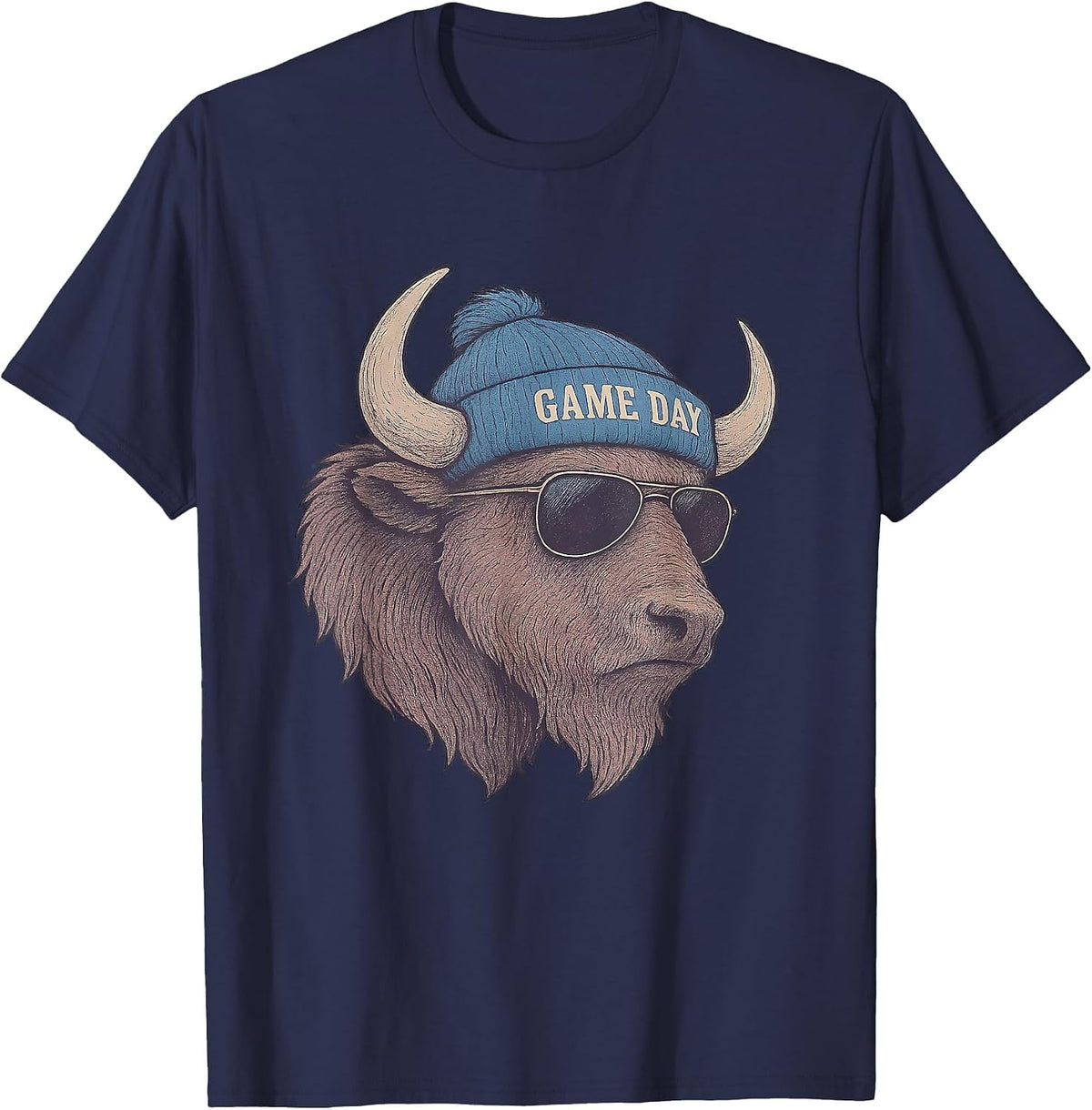 Game Day Buffalo Cold Vintage T-Shirt - Navy Blue