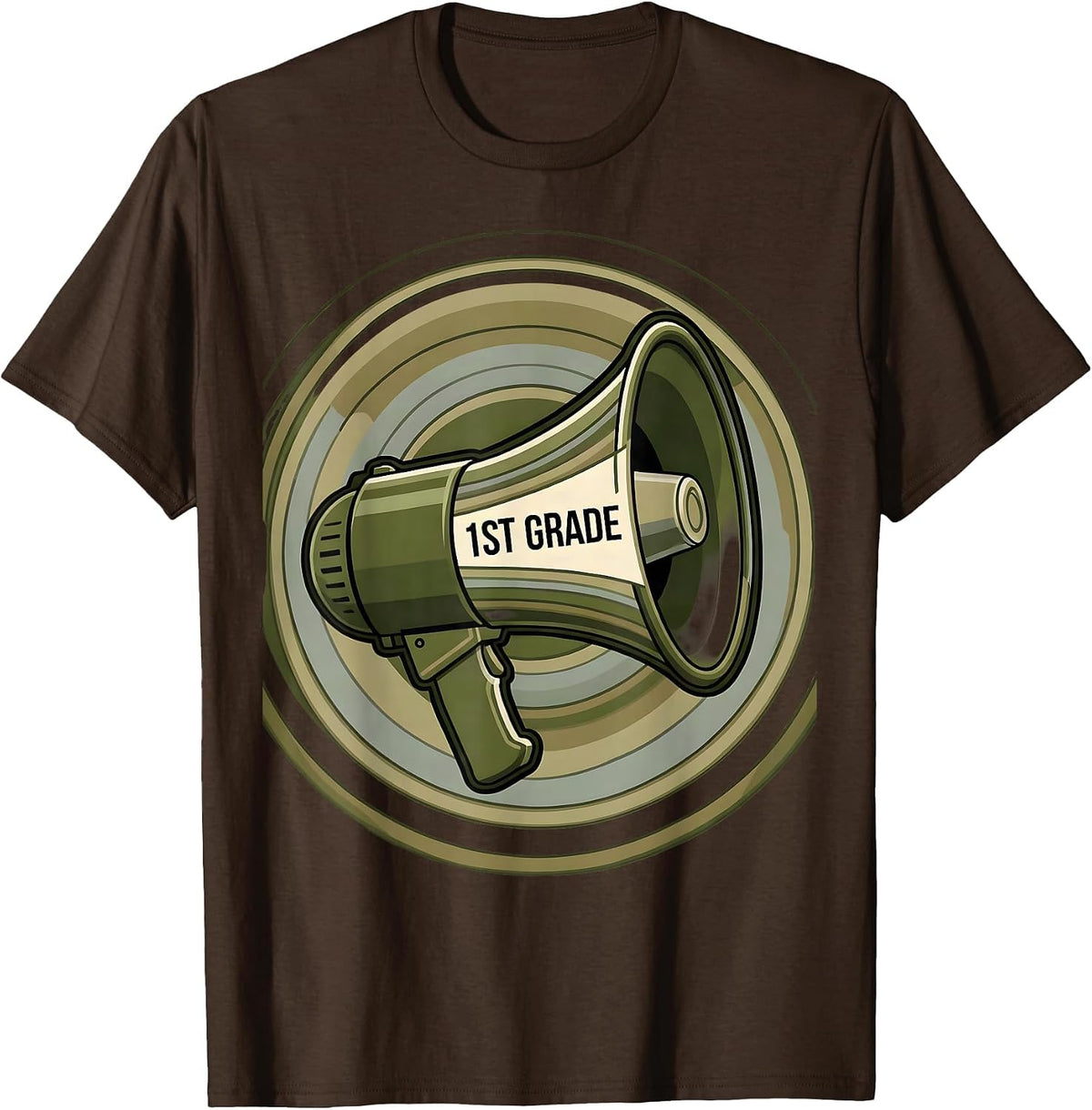 1st Grade Camo Back To School Boy Teacher Grade Level T-Shirt - Brown