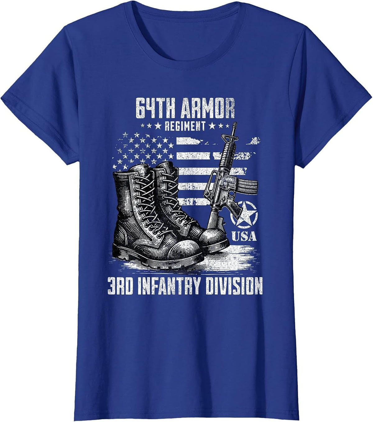 64th Armor Regiment 3rd Infantry Division Military Veteran T-Shirt - Royal Blue