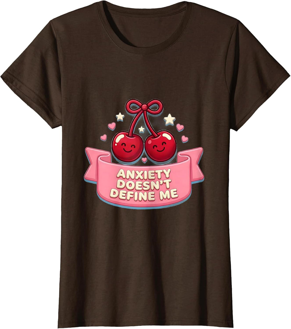 Women's Anxiety Doesn't Define Me Mental Health Design T-Shirt - Brown