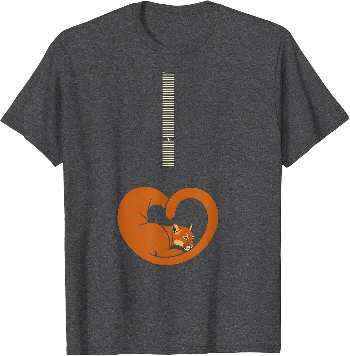 Men's Cougar Girlfriend Mountain Lion Heart Shape Funny Boyfriend T-Shirt - Dark Heather Grey
