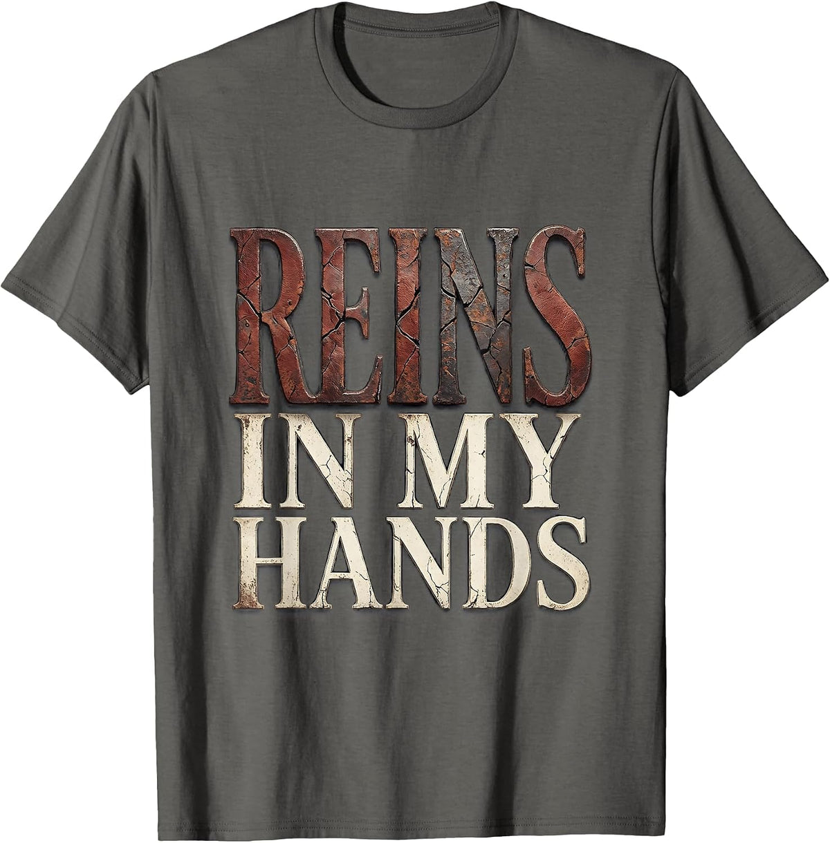 Reins In My Hands Equestrian Riding Design T-Shirt - Asphalt Grey