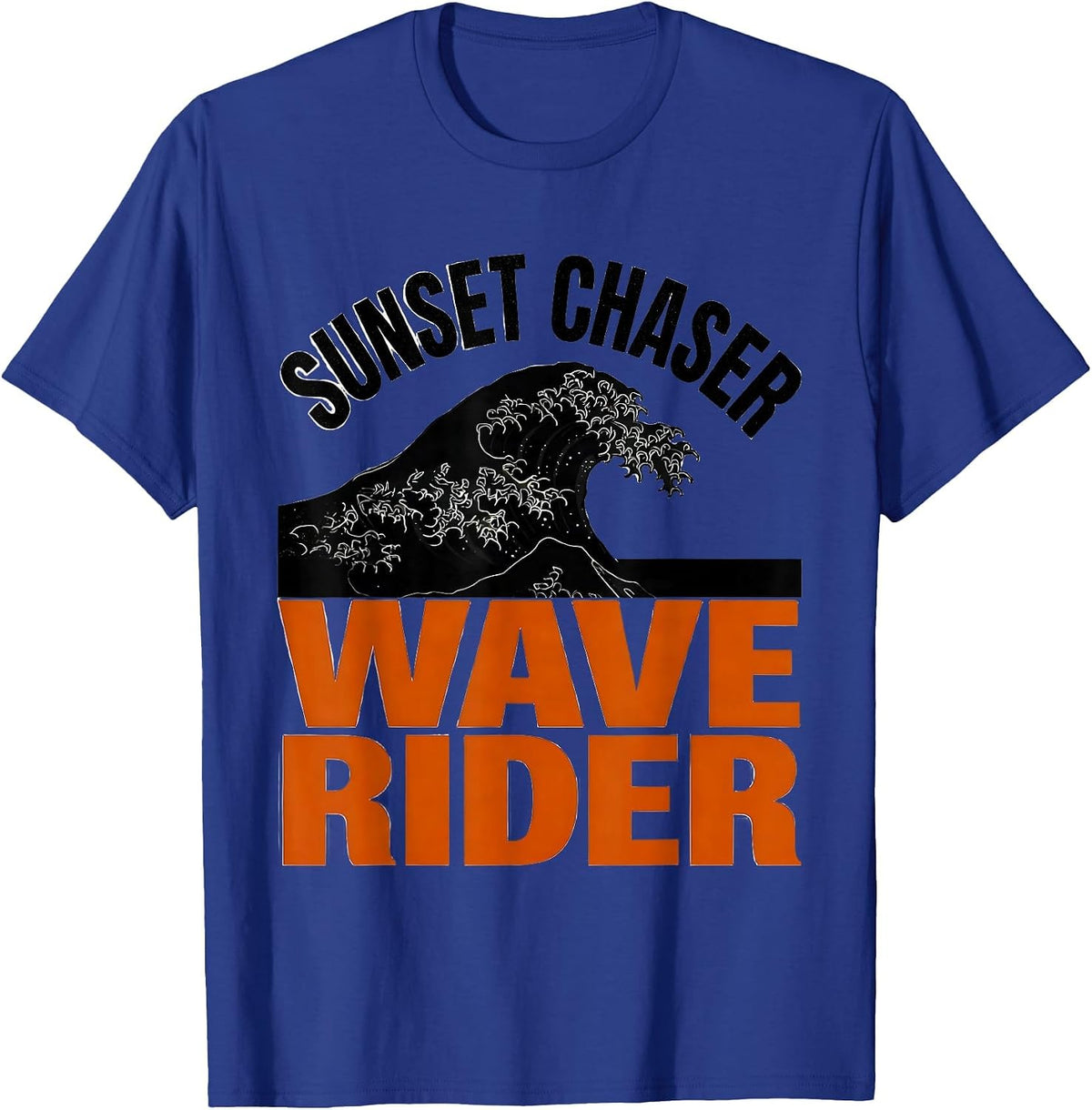 Sunset Chaser Wave Rider Hawaiian Design T-Shirt - Royal Blue