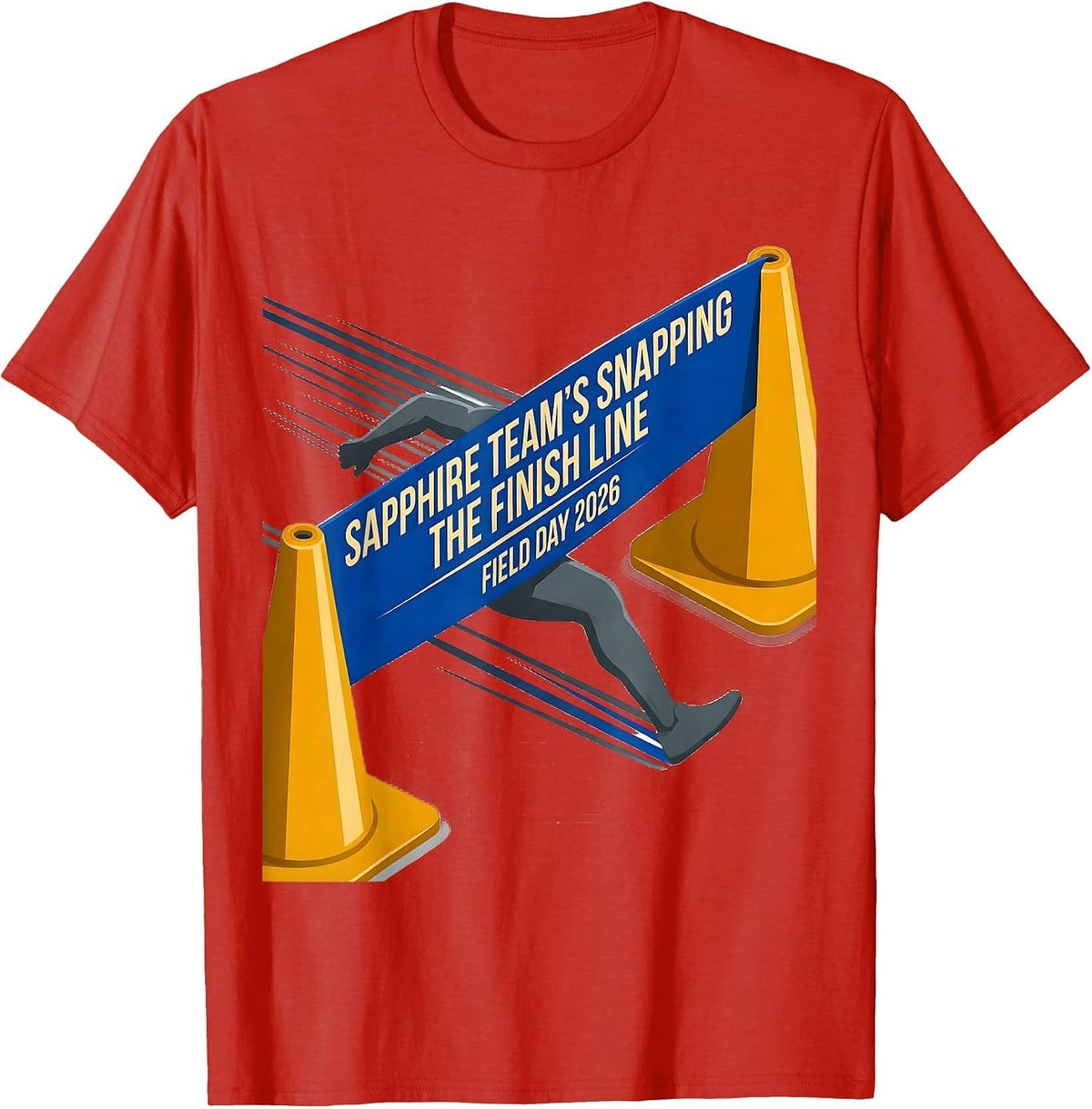 Men's Sapphire Team's Snapping The Finish Line — Field Day 2026 T-Shirt - Red