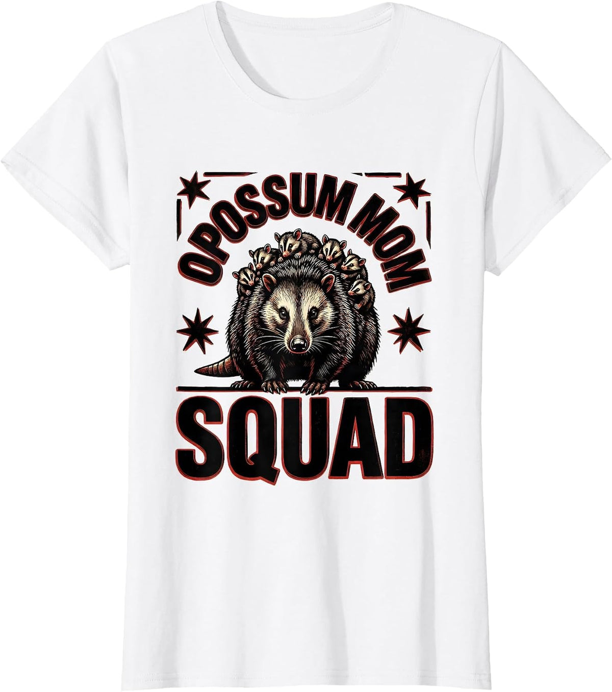 Opossum Mom Squad Wildlife Lover Design T-Shirt - White