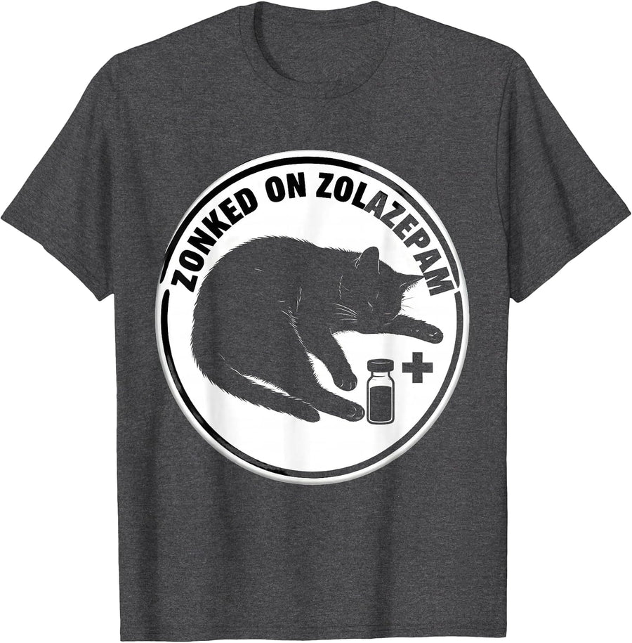 Men's Zonked On Zolazepam Funny Veterinarian Vet Tech Gift Humor T-Shirt - Dark Heather Grey