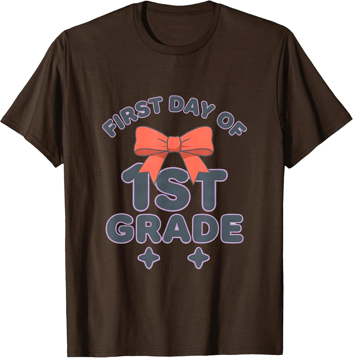 First Day Of 1st Grade Coquette Bow Back To School Girly T-Shirt - Brown