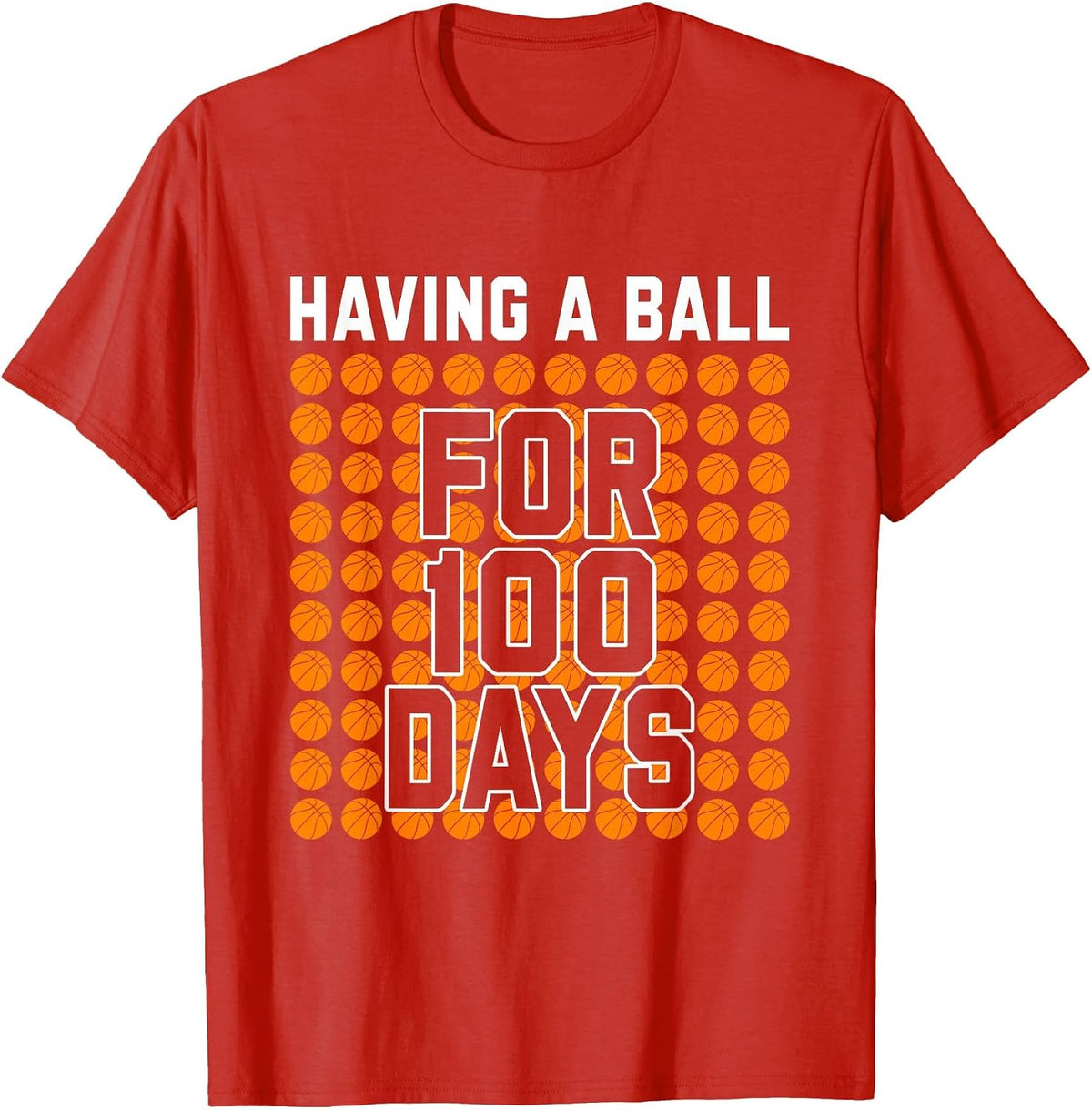 100 Days of School Basketball 100th Day Balls for Boys T-Shirt - Red