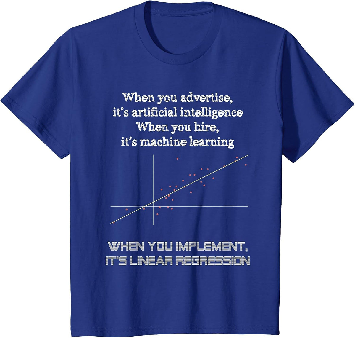 When You Implement It's Linear Regression - Machine Learning T-Shirt - Royal Blue