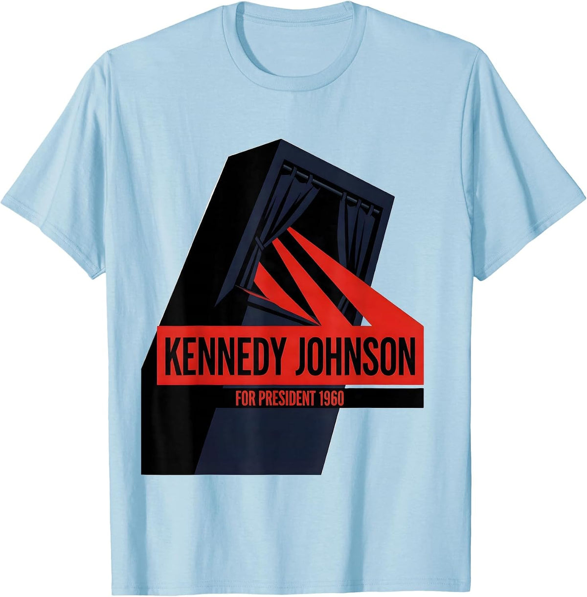 Men's Kennedy Johnson For President 1960 Retro Campaign Nostalgic T-Shirt - Baby Blue