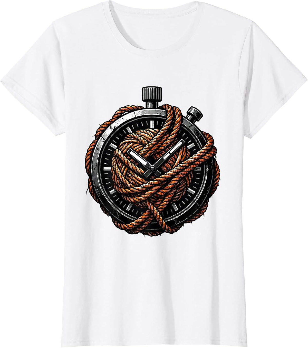 Women's Chaos Coordinator Stopwatch Tangled in Yarn T-Shirt - White