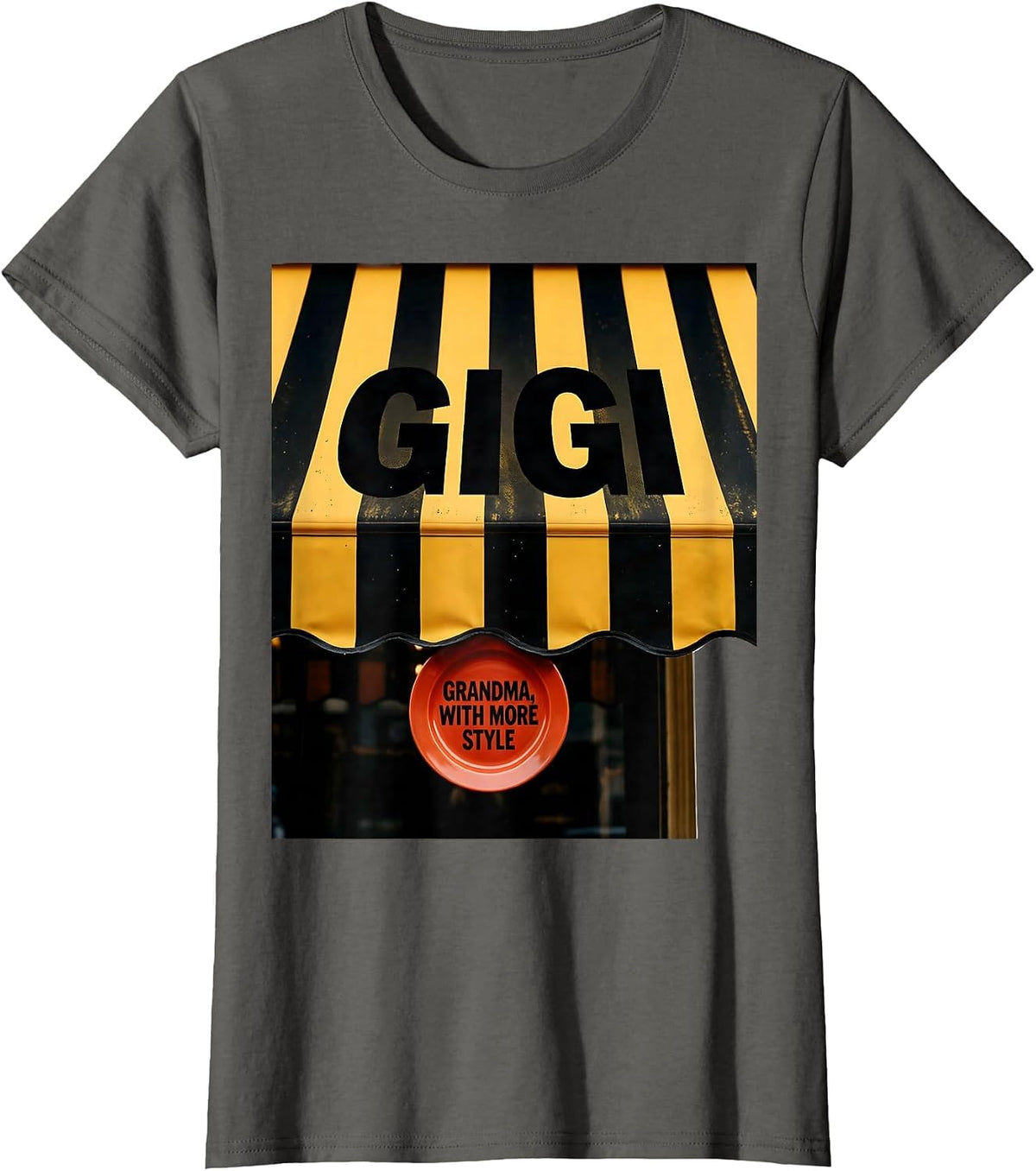 Women's Gigi Grandma With More Style Funny Grandmother Gift T-Shirt - Asphalt Grey