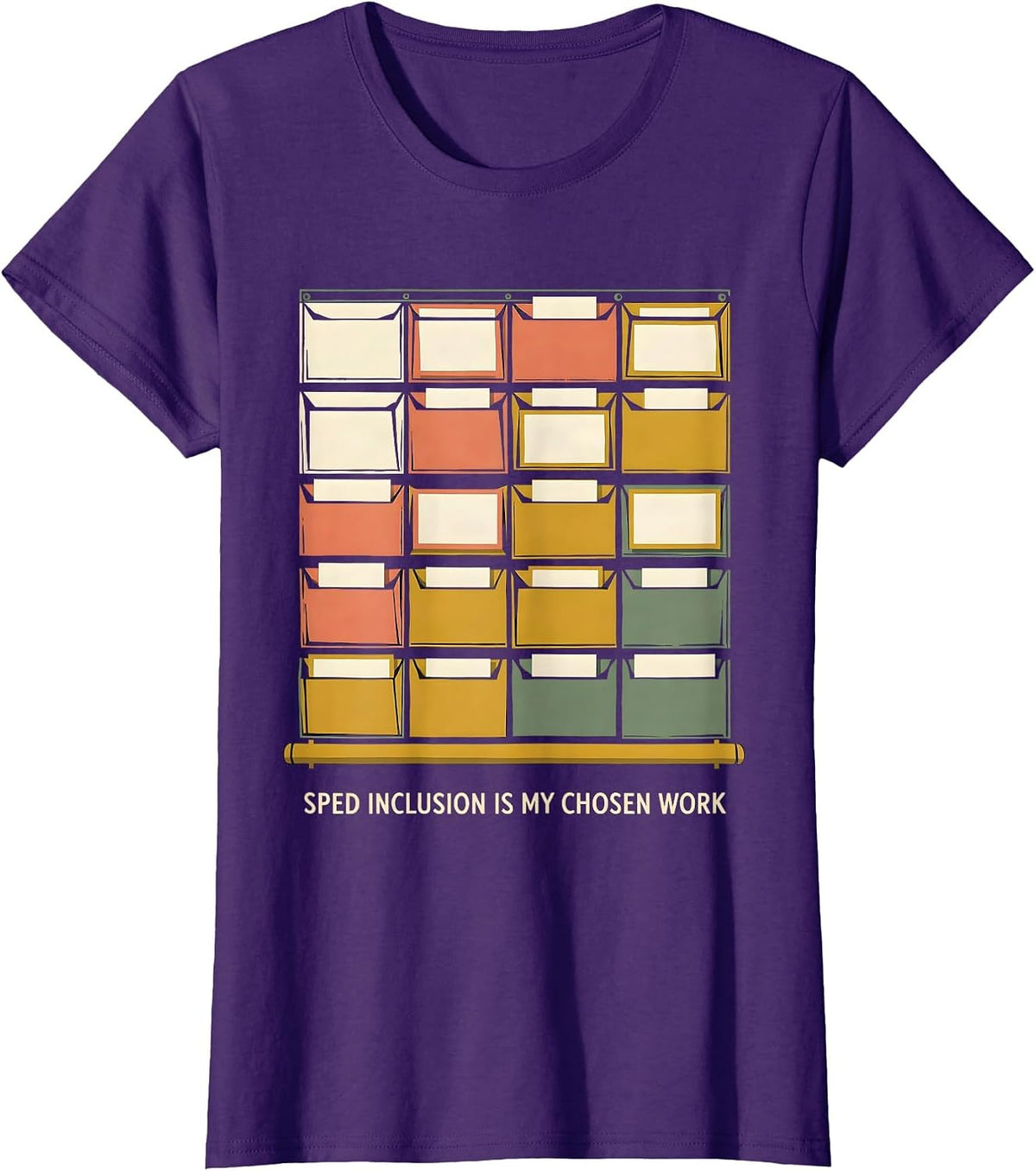 SPED Inclusion Is My Chosen Work Inspirational Teacher T-Shirt, Women, Purple, 3X-Large - As Pictured