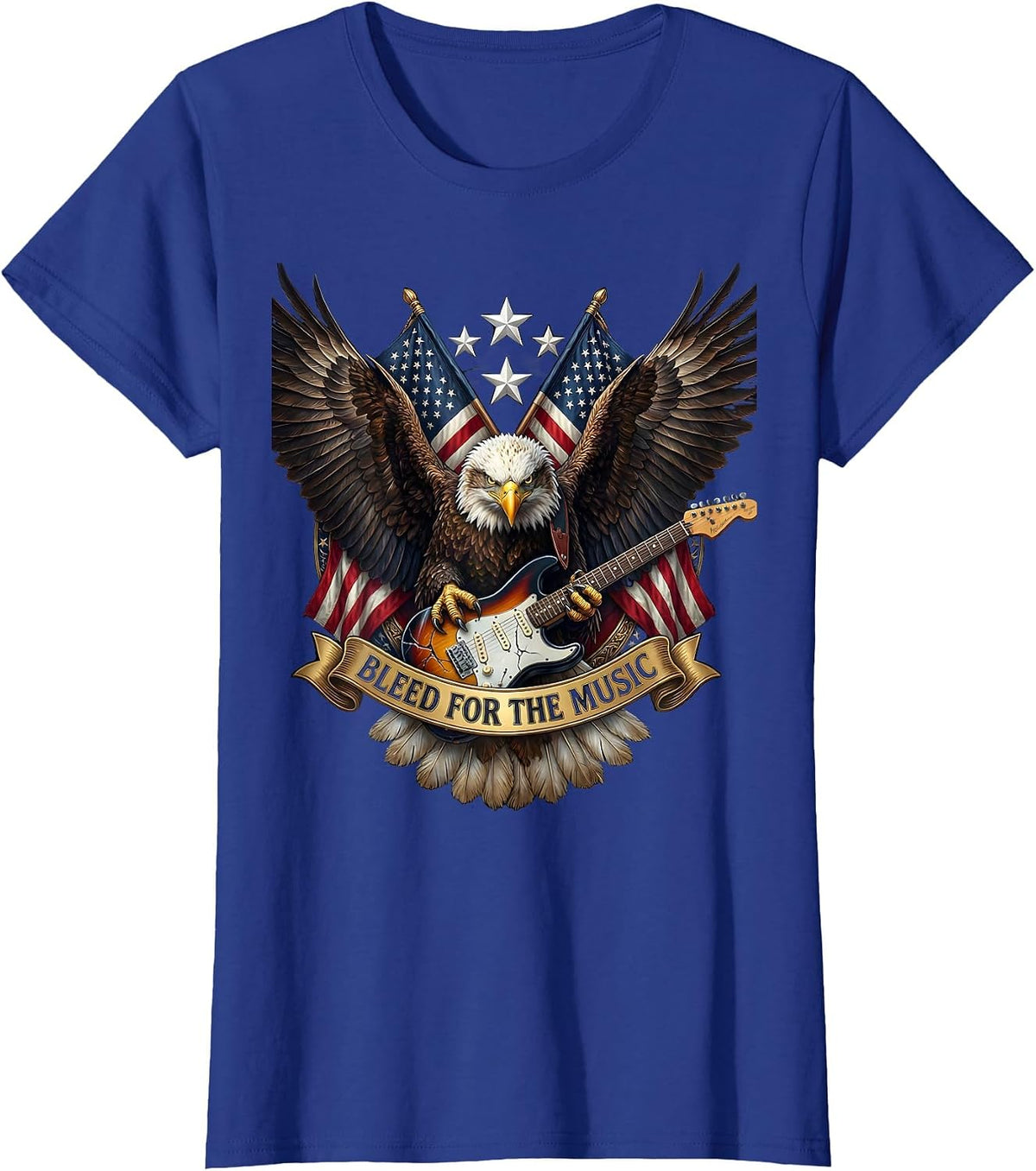 Women's Bleed for the Music Metal Band Graphic Design T-Shirt - Royal Blue