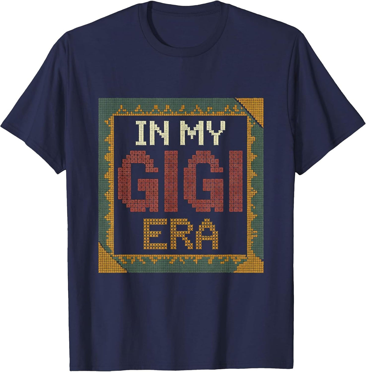 In My Gigi Era Funny Sarcastic Retro Groovy Mothers Day T-Shirt - Navy Blue
