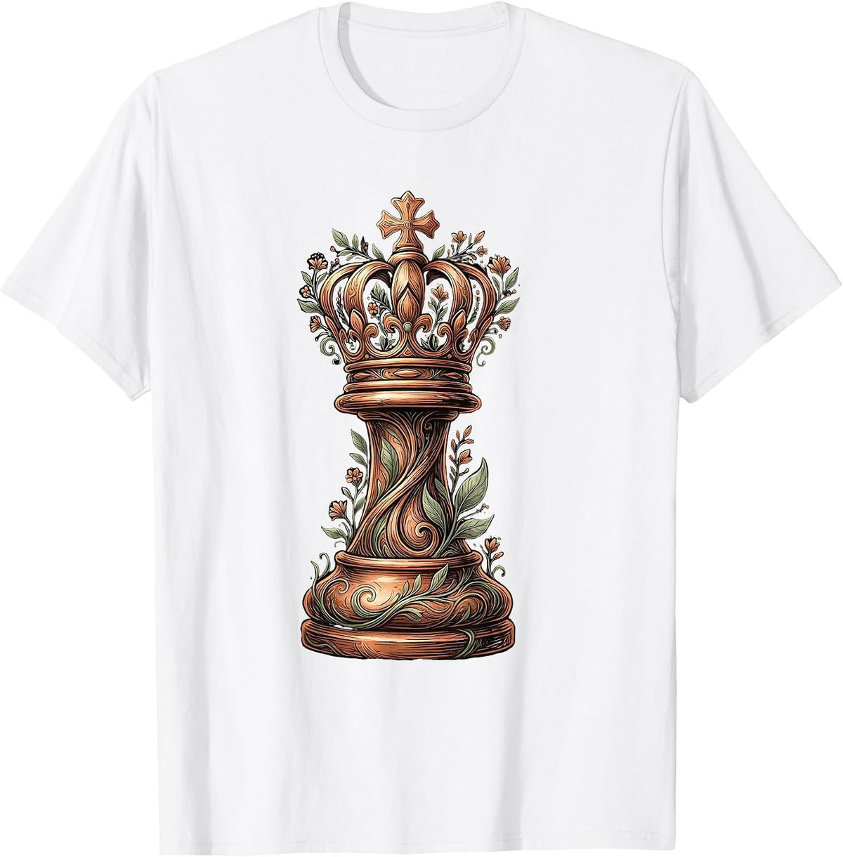 Men's Chess King Standing After Battle Graphic T-Shirt - White