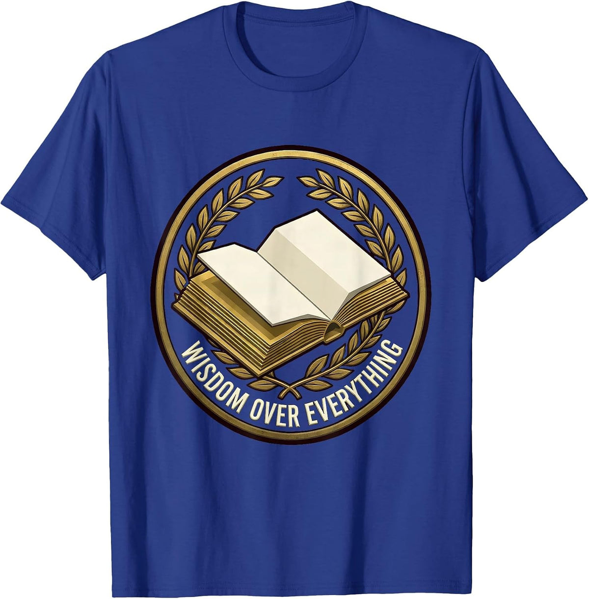 Men's Wisdom Over Everything Renaissance Inspired Design T-Shirt - Royal Blue