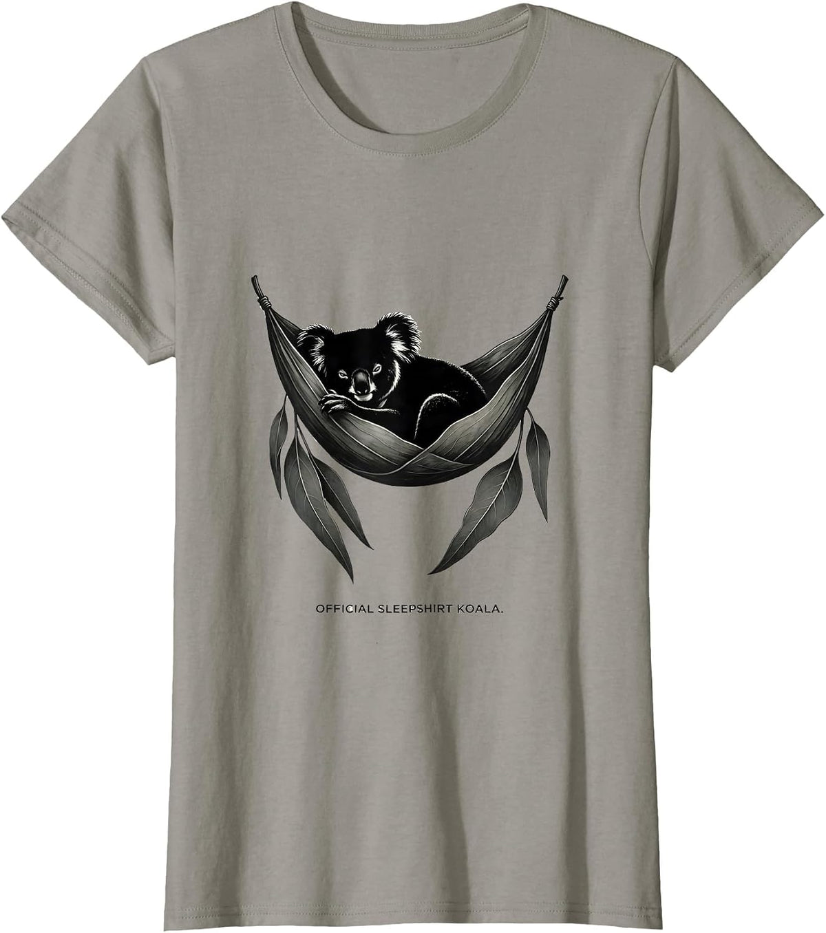 Official Sleepshirt Koala Funny Animal Lover Pajama T-Shirt, Women, Slate Grey, Medium - As Pictured