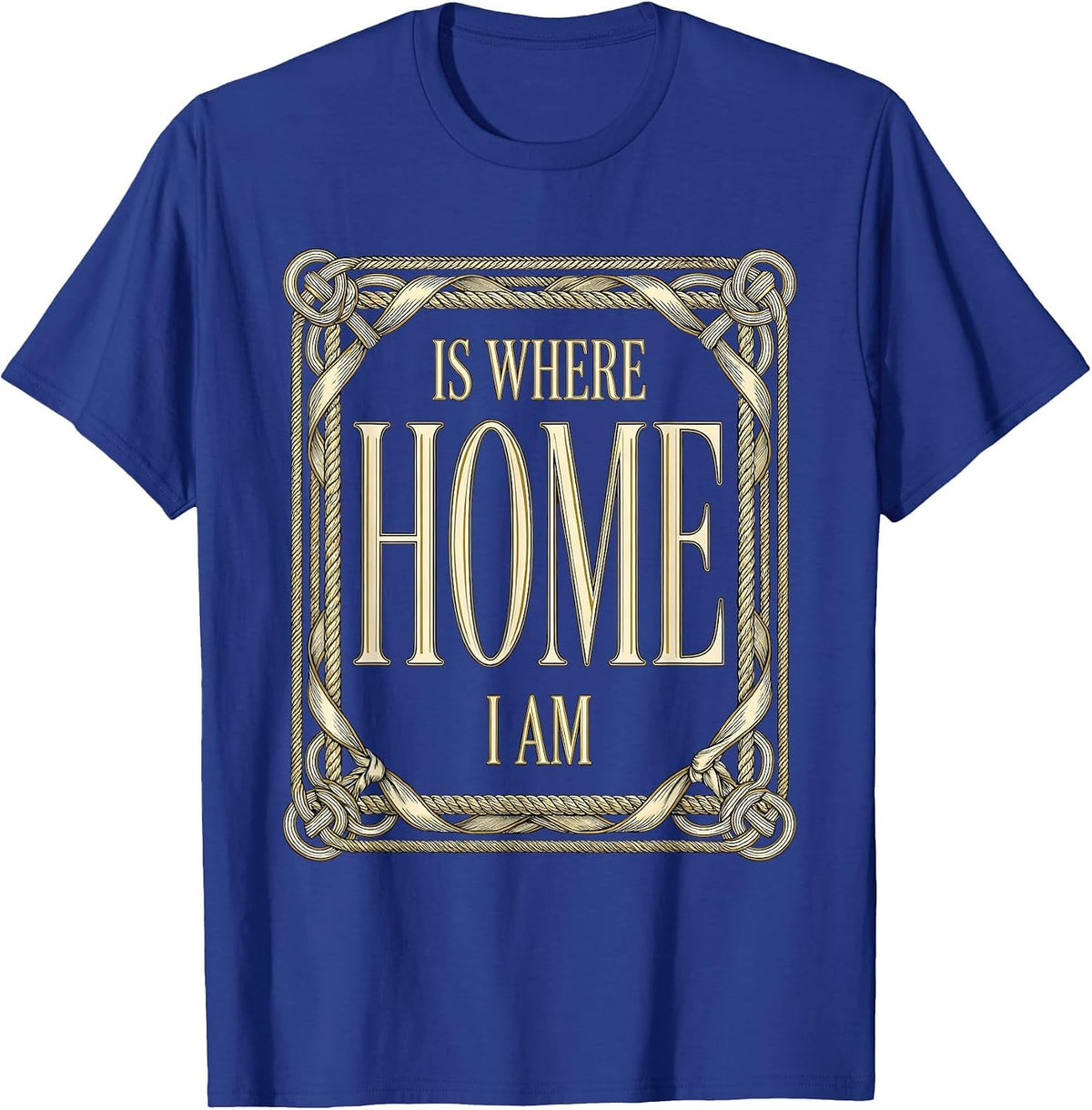 Home Is Where I Am Turtle Wanderer Design T-Shirt - Royal Blue