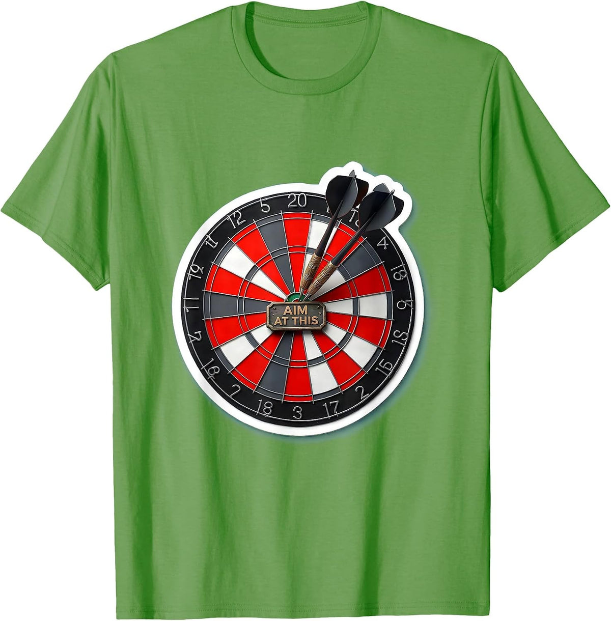 Men's Aim At This Funny Darts Player Target Shooting Humor T-Shirt - Grass Green