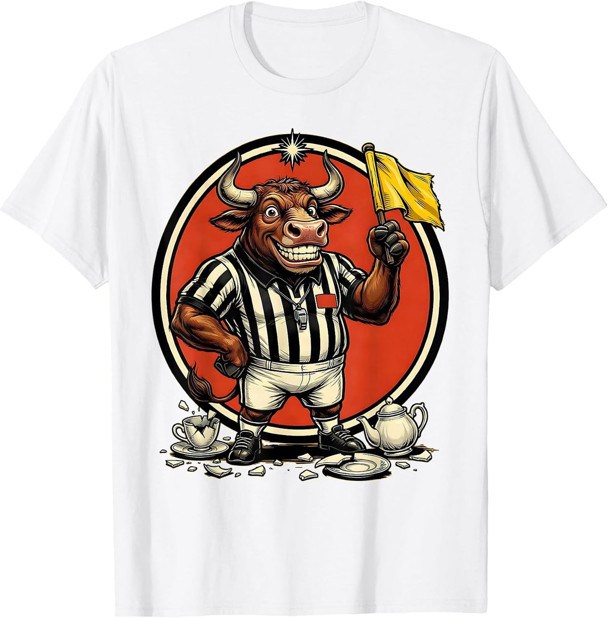 Men's Chaos Coordinator Bull in a China Shop Referee T-Shirt - White