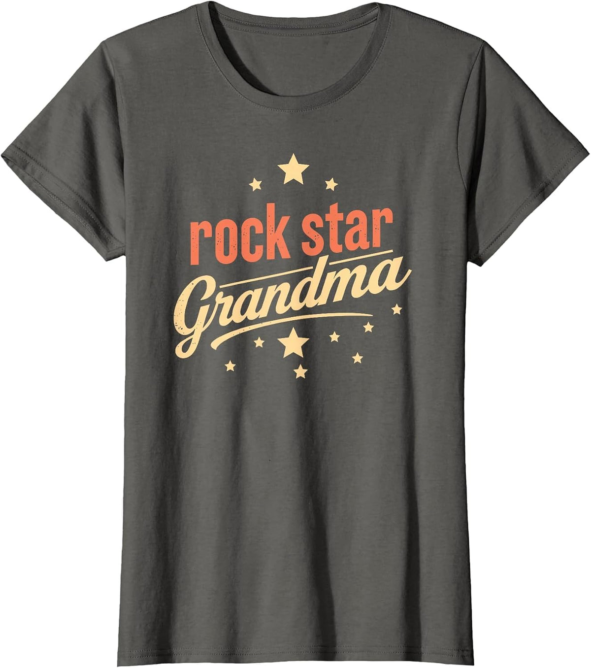 Funny Rockin Graphic Rock Star Grandma T-Shirt - Asphalt Grey