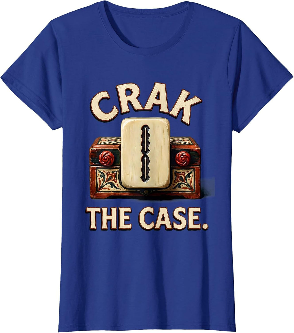 Women's Crak The Case Funny Mahjong Player Tile Game Humor T-Shirt - Royal Blue
