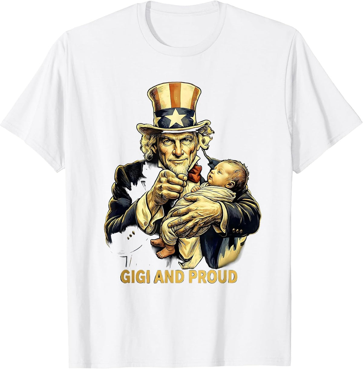 Men's Gigi and Proud Grandma Gift Design T-Shirt - White