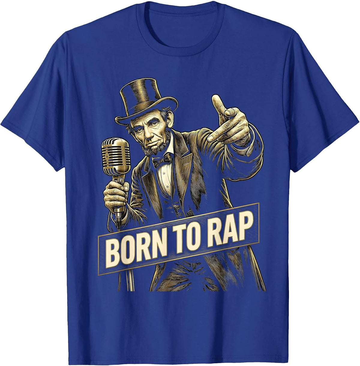 Born to Rap Hip Hop Graphic Design T-Shirt - Royal Blue