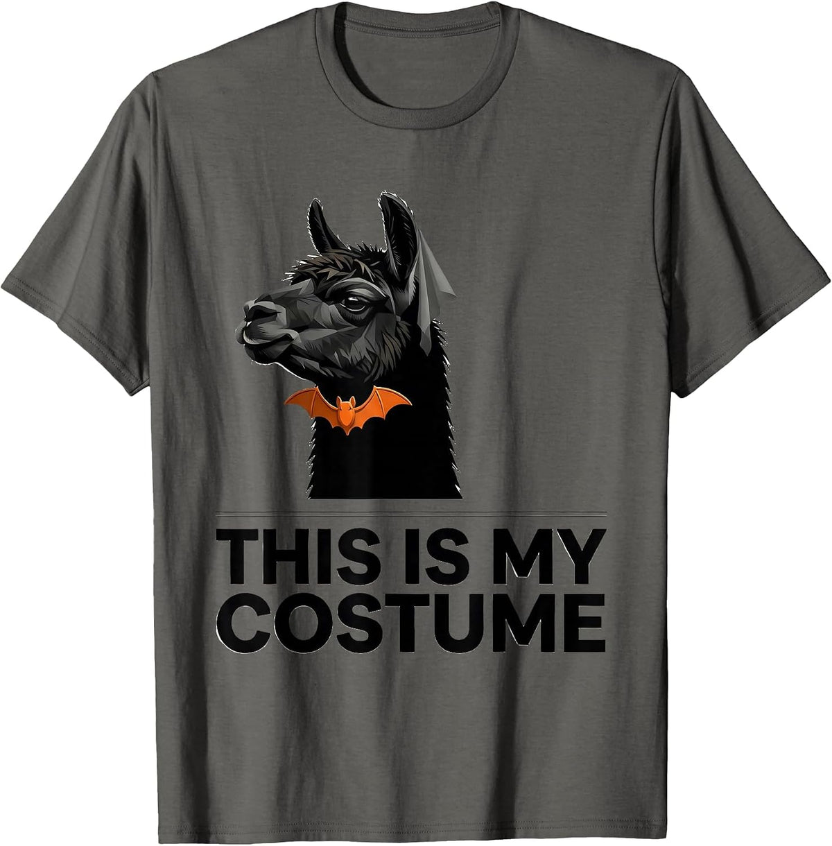 Men's This Is My Costume Funny Llama Alpaca Halloween Party T-Shirt - Asphalt Grey