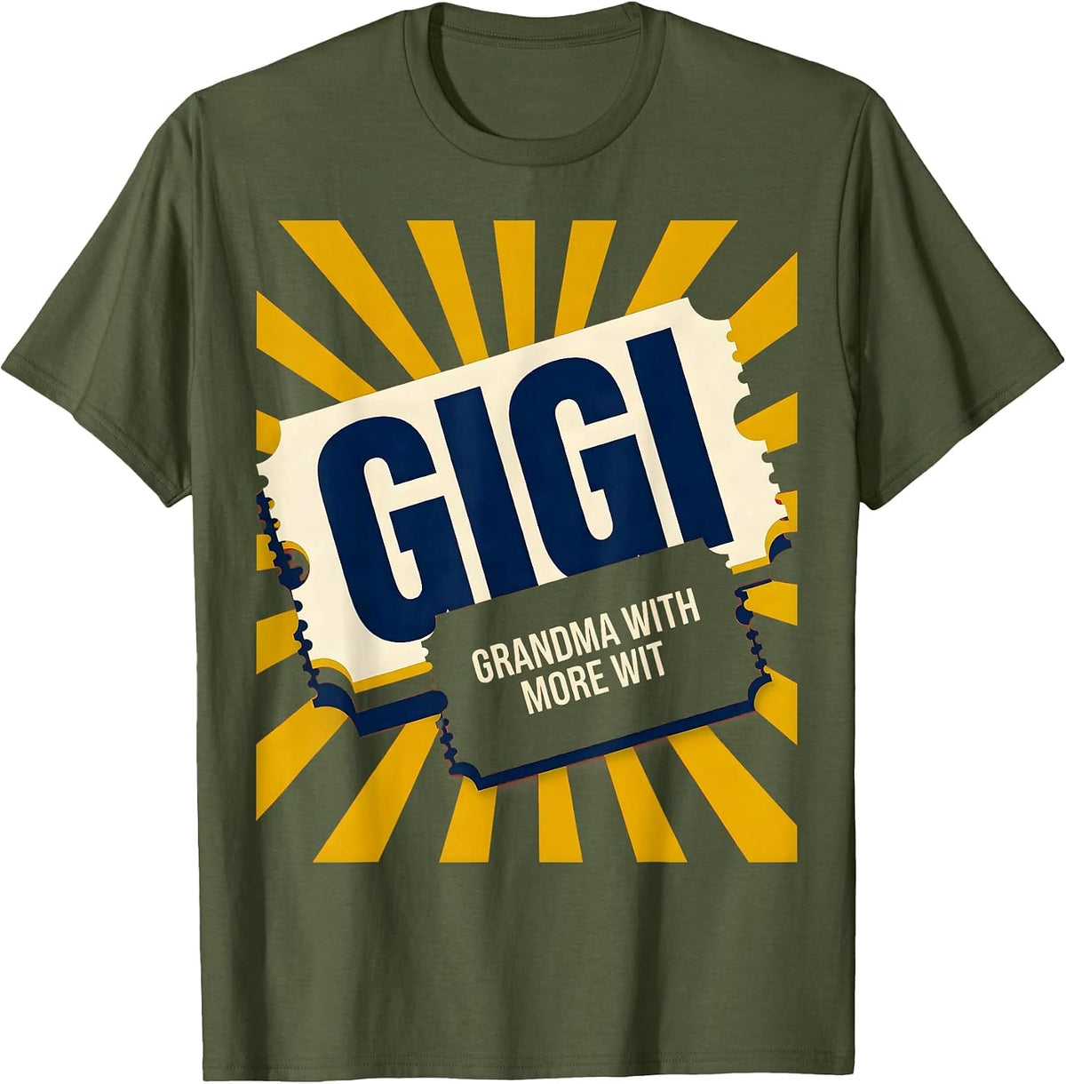 Gigi Grandma With More Wit Funny Grandmother Gift T-Shirt - Olive Green