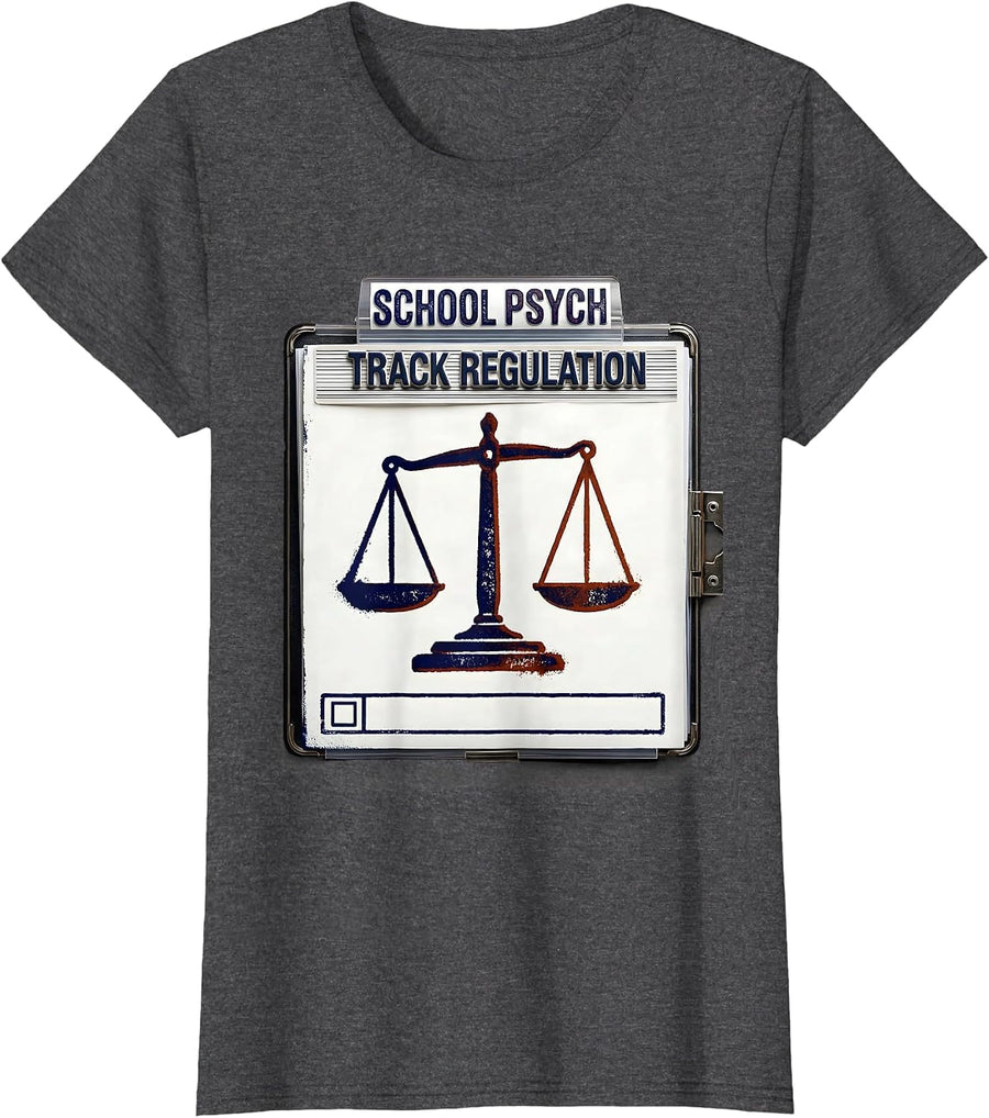 Women's School Psych Track Regulation Funny School Psychologist T-Shirt - Dark Heather Grey