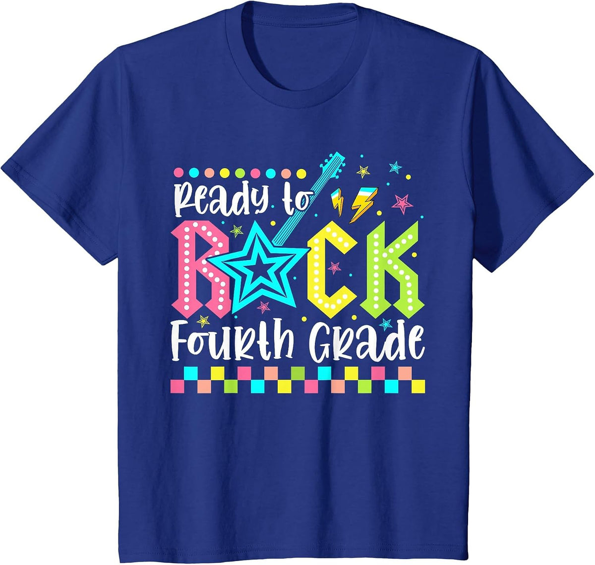 4th Grade for Girls Back to School First Day Fourth Grade T-Shirt - Royal Blue