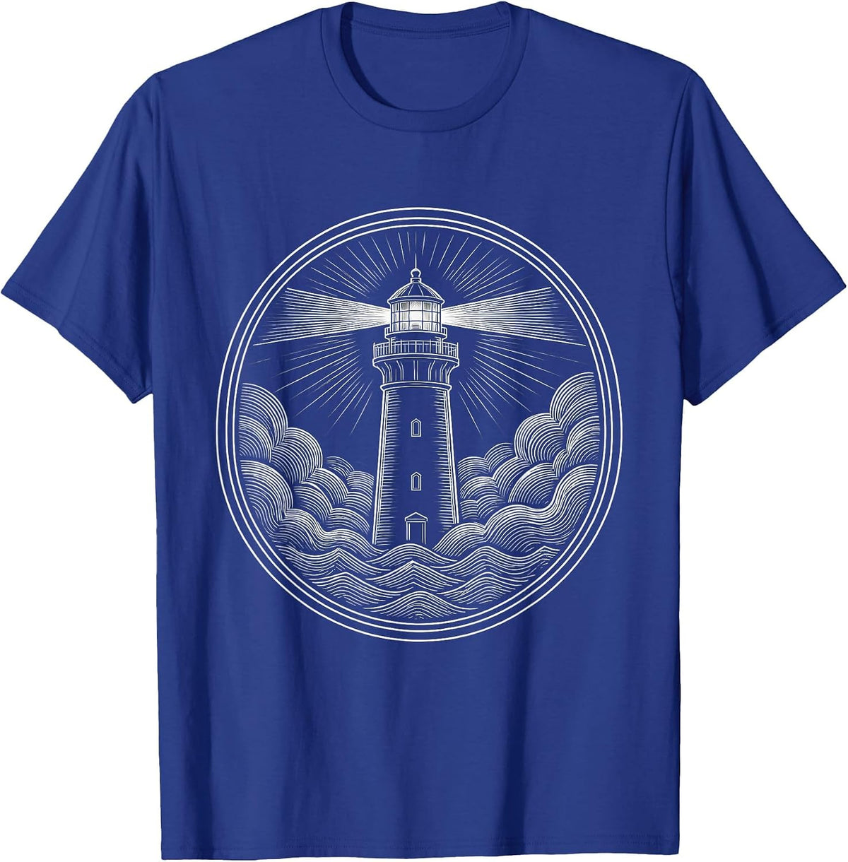 School Counselor Lighthouse Stormy Fog Graphic T-Shirt - Royal Blue