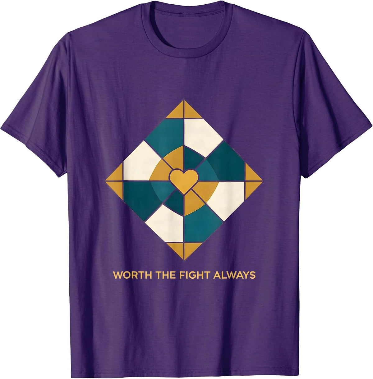Men's Worth the Fight Always Suicide Prevention Design T-Shirt - Purple