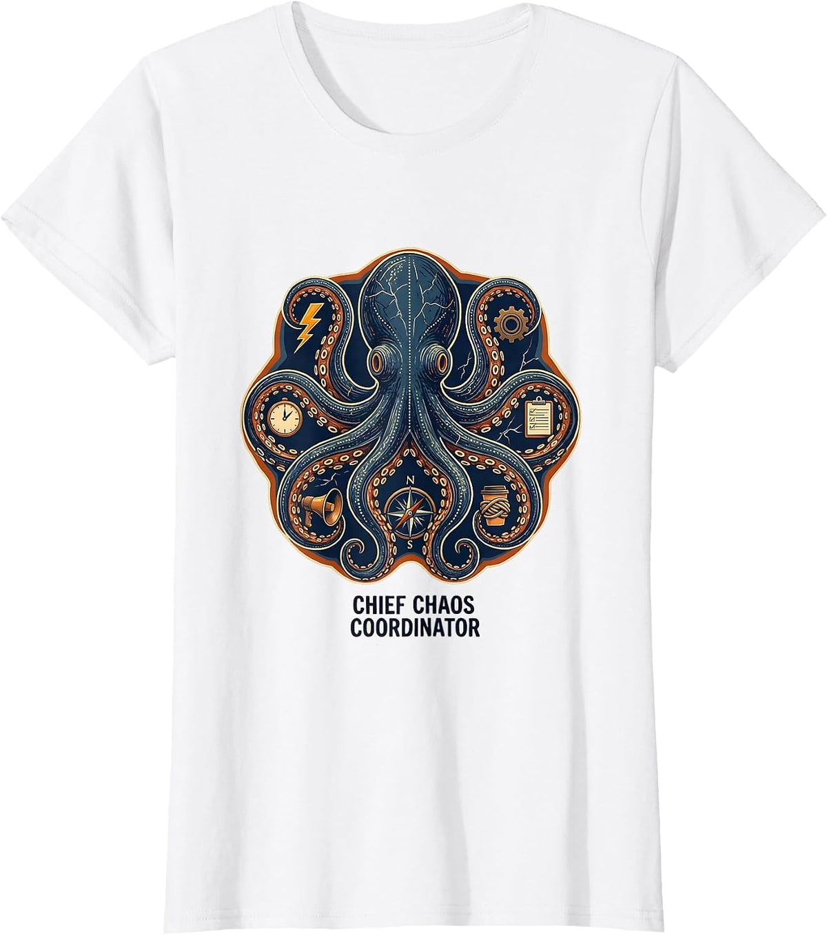 Chief Chaos Coordinator Funny Leadership Design T-Shirt - White