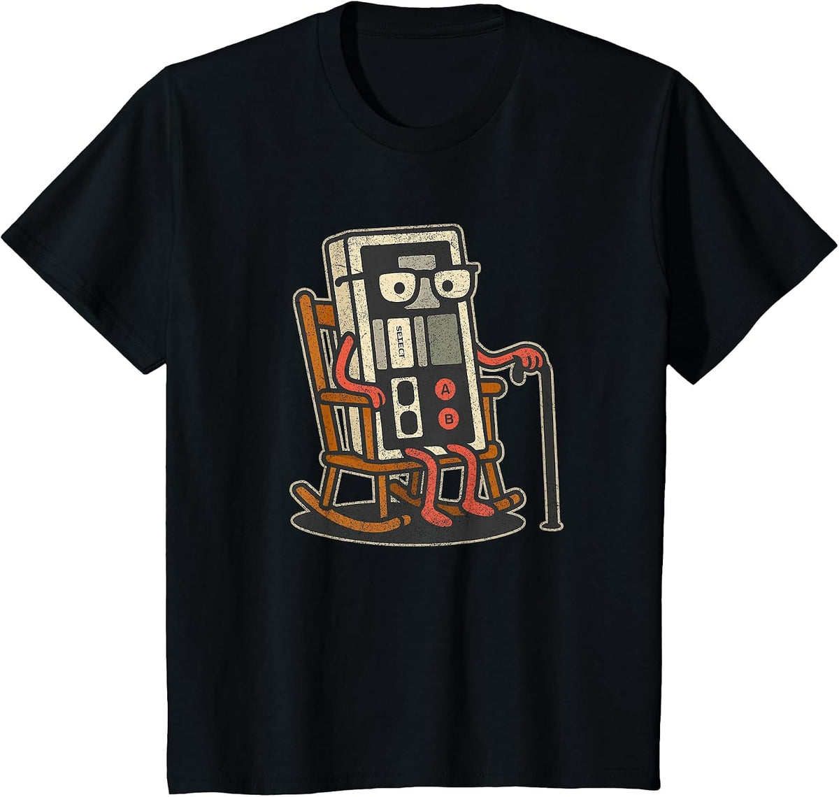 Funny Vintage Old Gamer Retro Video Game Old Gamer T-Shirt - Black