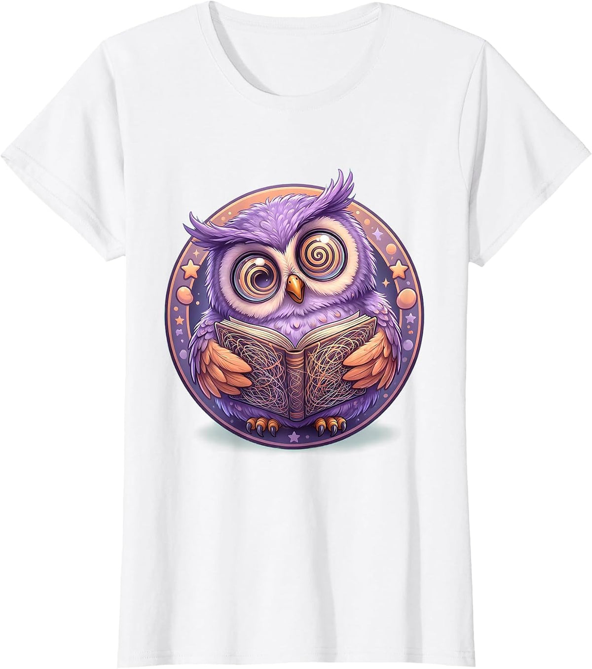 Women's Confused Owl Staring At Instructions Funny T-Shirt - White