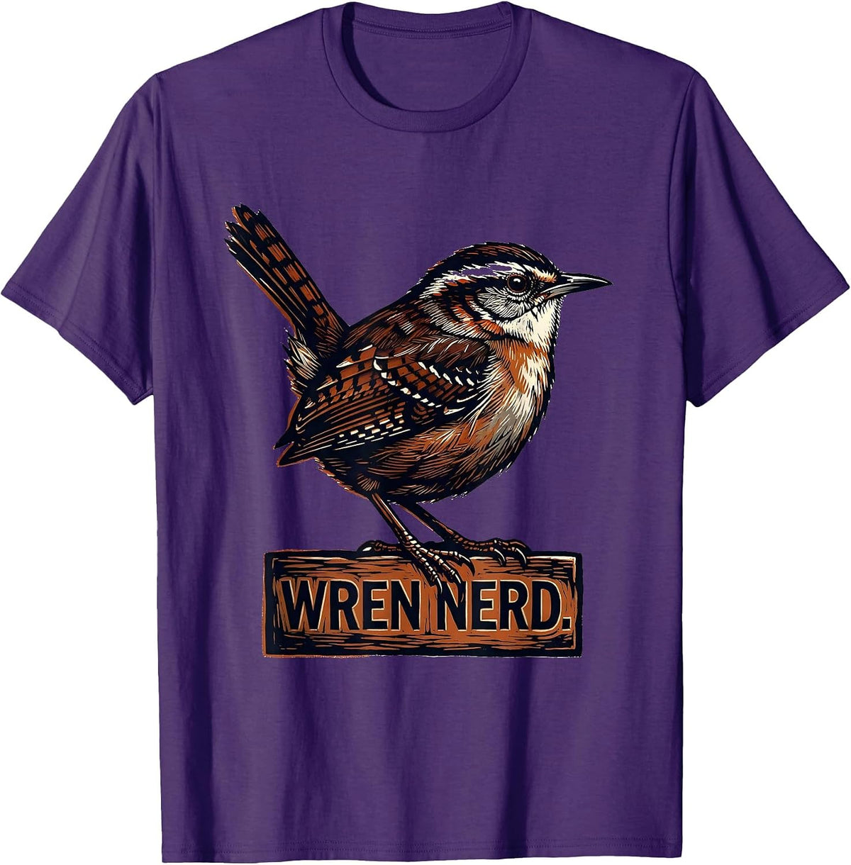 Men's Wren Nerd Funny Bird Nerd Birdwatching Bird Lover Humor T-Shirt - Purple