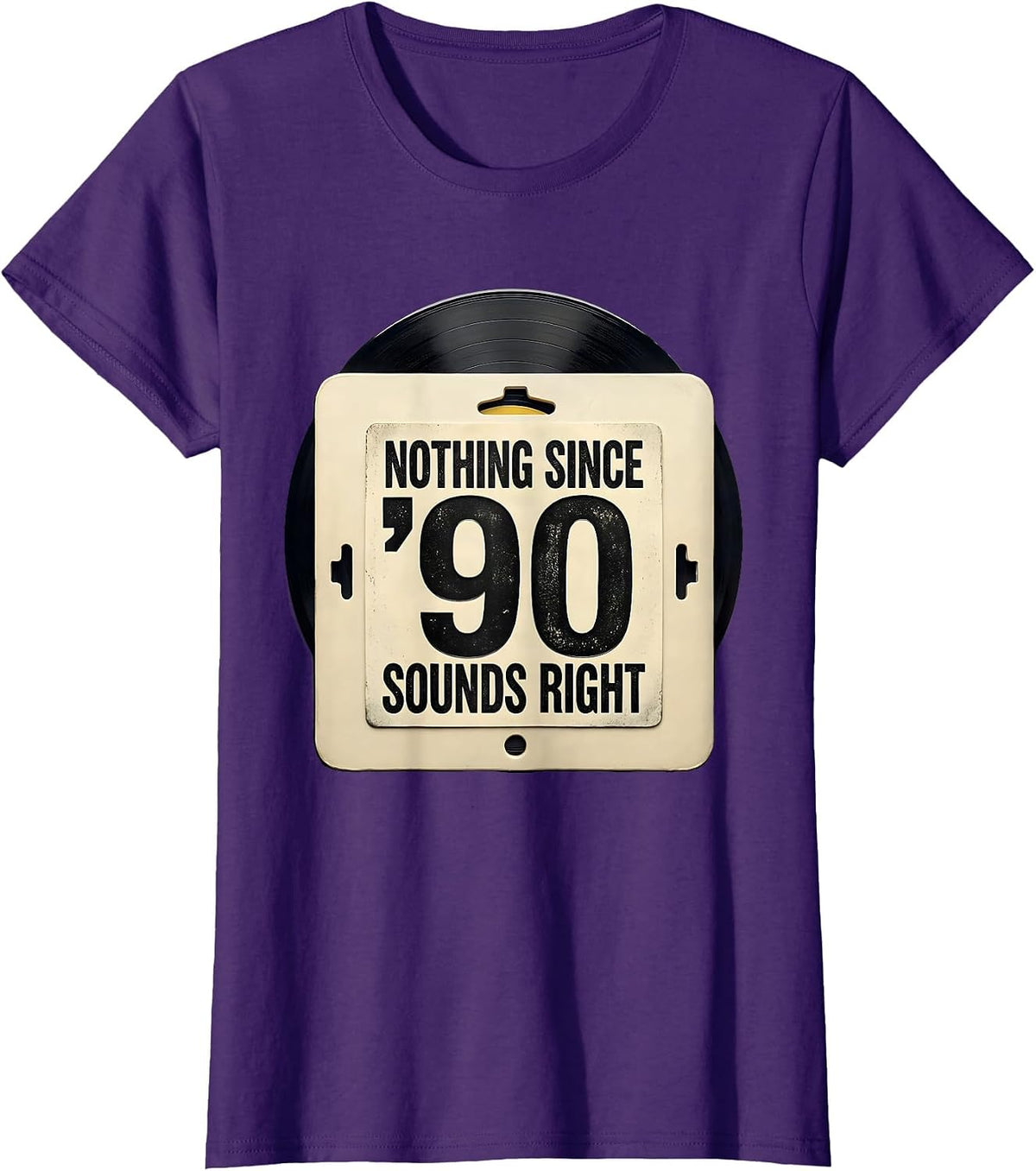 Women's Nothing Since '90 Sounds Right Vintage Hip Hop Rap Lyric T-Shirt - Purple