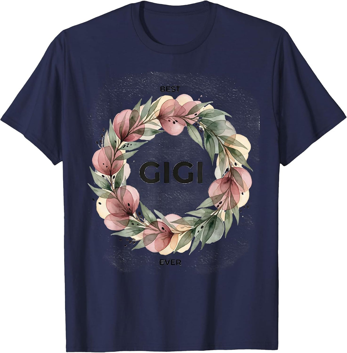 Best Gigi Ever Cute Personalized Name Word Art Gift T-Shirt - Navy Blue
