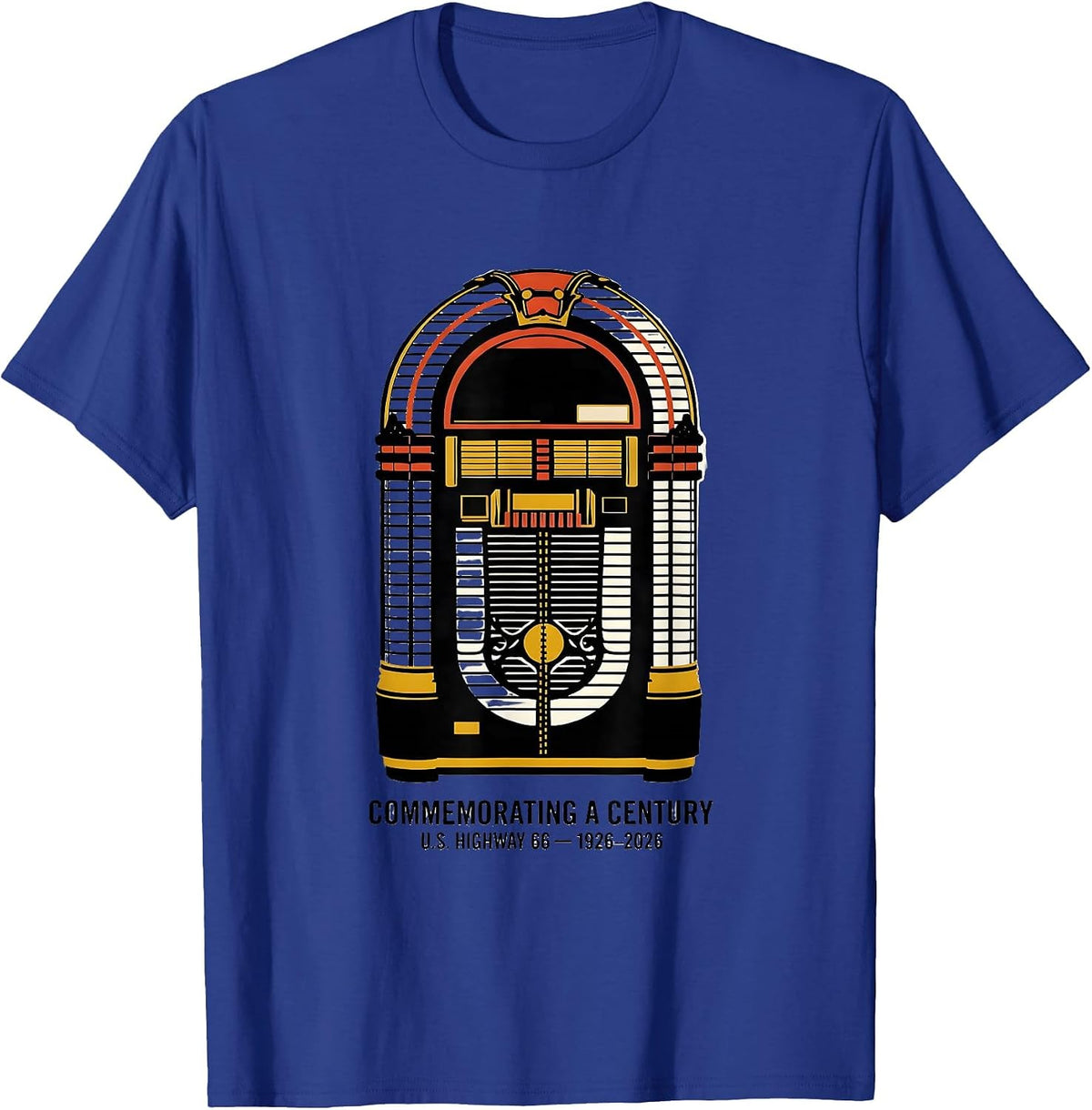 Commemorating A Century — U.S. Highway 66 — 1926-2026 T-Shirt - Royal Blue