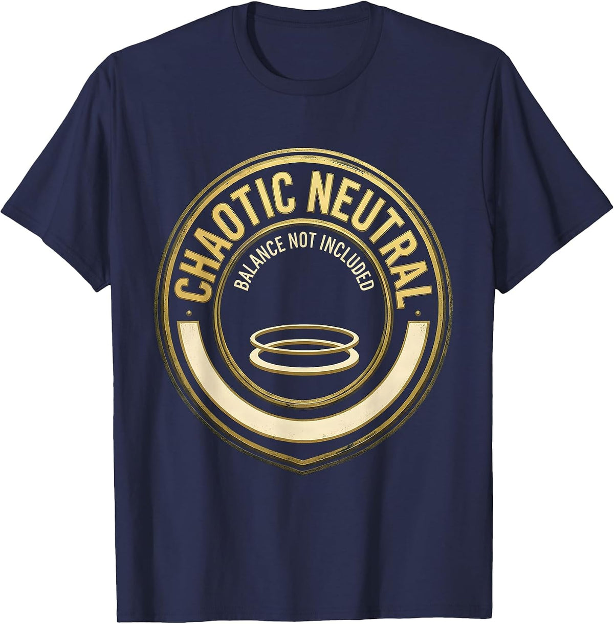 Men's Chaotic Neutral — Balance Not Included Funny Chaos T-Shirt - Navy Blue