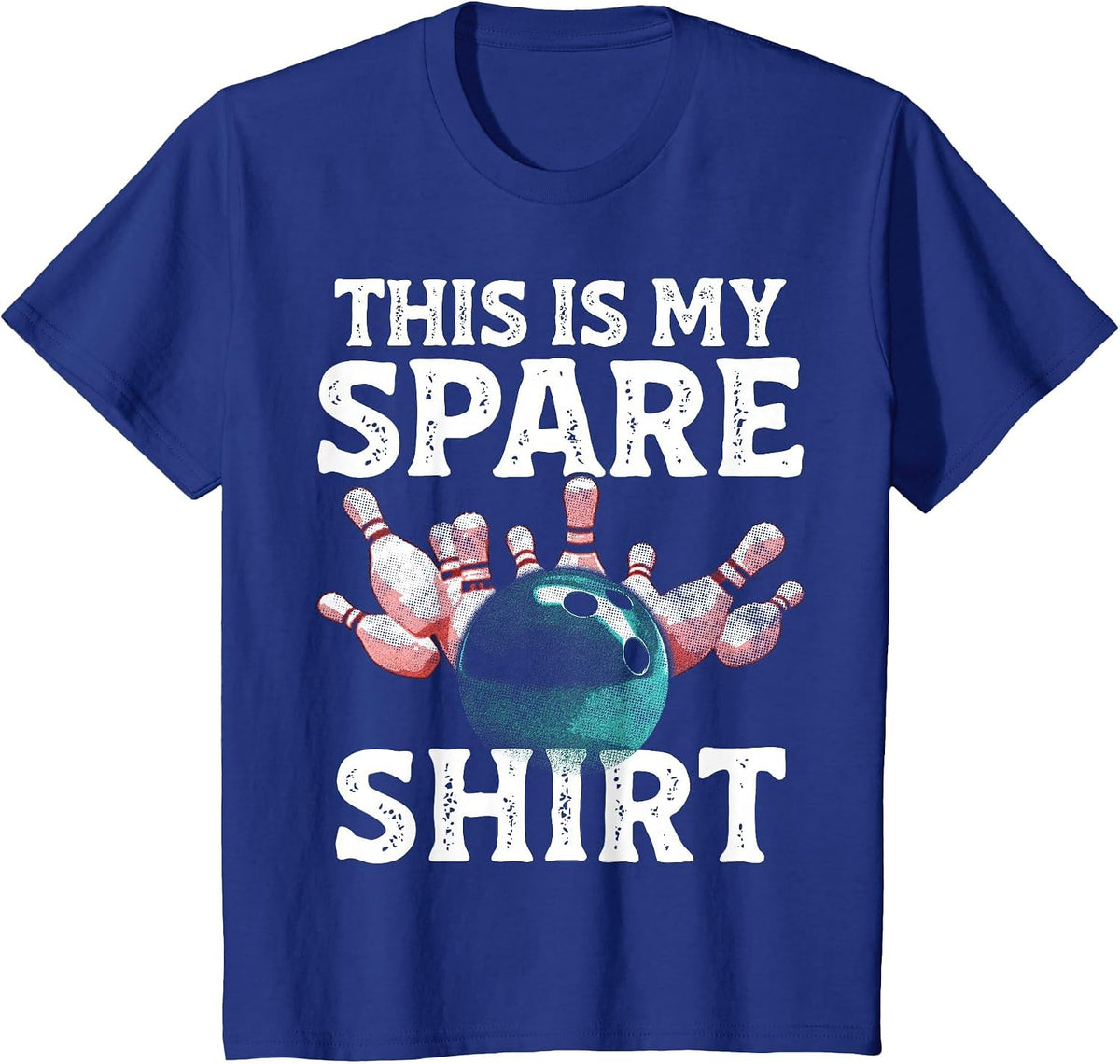 Vintage Funny Bowling Team This is My Spare Shirt Bowler T-Shirt - Royal Blue
